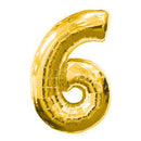 Gold Number 6 Balloon