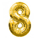 Gold Number 8 Balloon