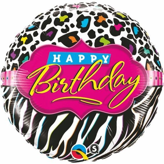 Leopard & Zebra Print Happy Birthday Balloon