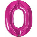 Magenta Number 0 Balloon - 34inch