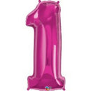 Magenta Number 1 Balloon - 34inch