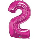 Magenta Number 2 Balloon - 34inch