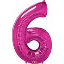 Magenta Number 6 Balloon - 34inch