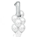 One Silver Confetti Balloon Bunch
