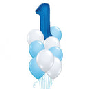 One Blue Balloon Bunch