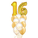 Sixteen Gold Balloon Bunch