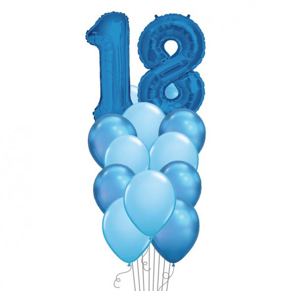 Eighteen Blue Balloon Bunch