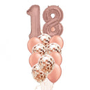 Eighteen Rose Gold Balloon Bunch