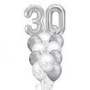 Thirty Silver Balloon Bunch