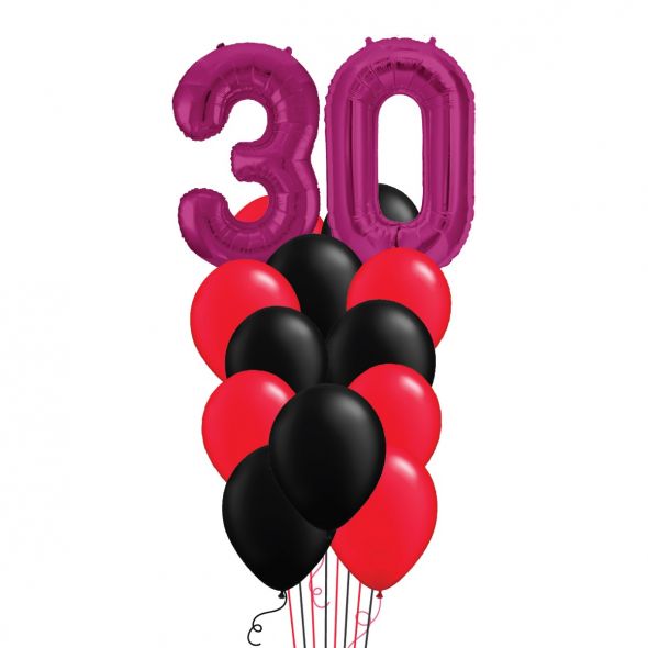 Thirty Magenta Balloon Bunch