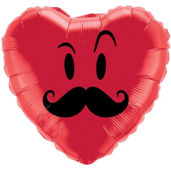 Mustache Heart Shaped Balloon