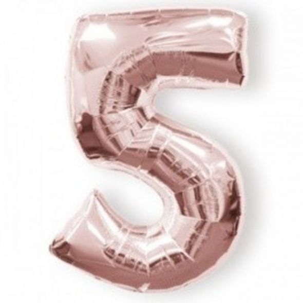 Rose Gold Number 5 Balloon - 34inch