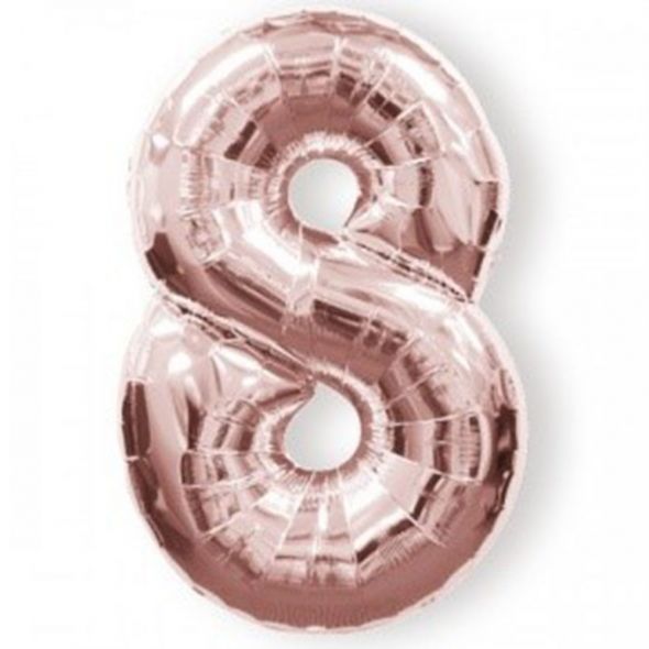 Rose Gold Number 8 Balloon - 34inch