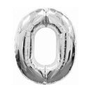 Silver Number 0 Balloon - 34inch