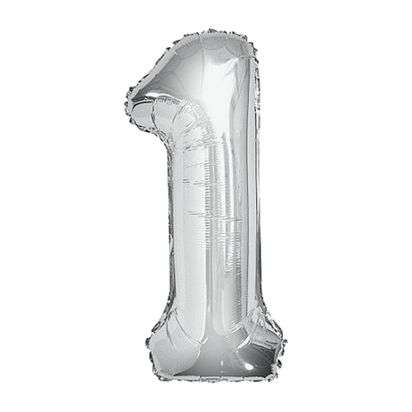 Silver Number 1 Balloon - 34inch