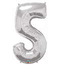 Silver Number 5 Balloon