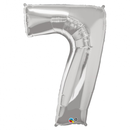Silver Number 7 Balloon - 34inch
