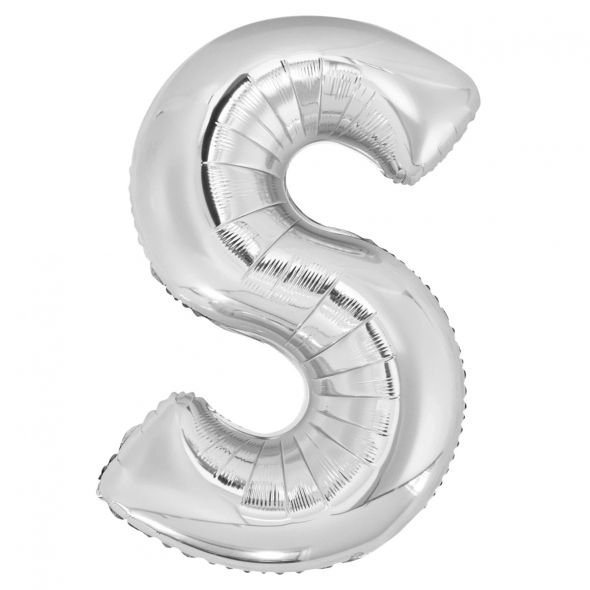 Silver  Letter S Balloon