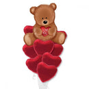 Teddy Love Valentines Day Balloon Bunch
