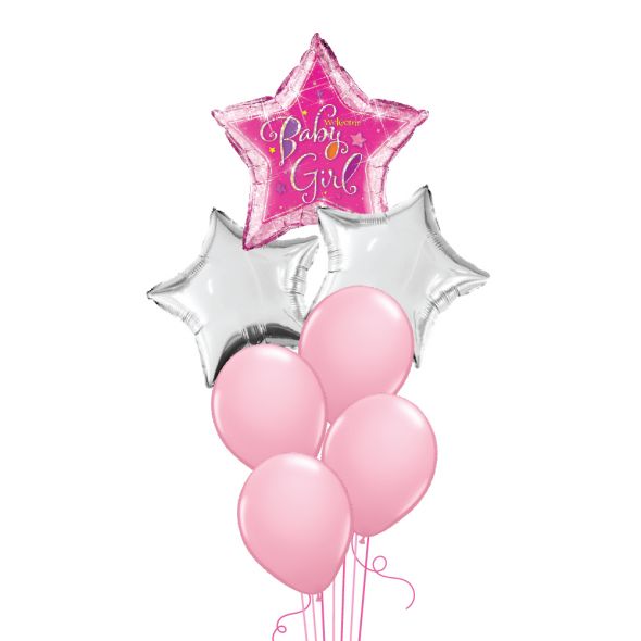 Pink Star Balloon Bunch
