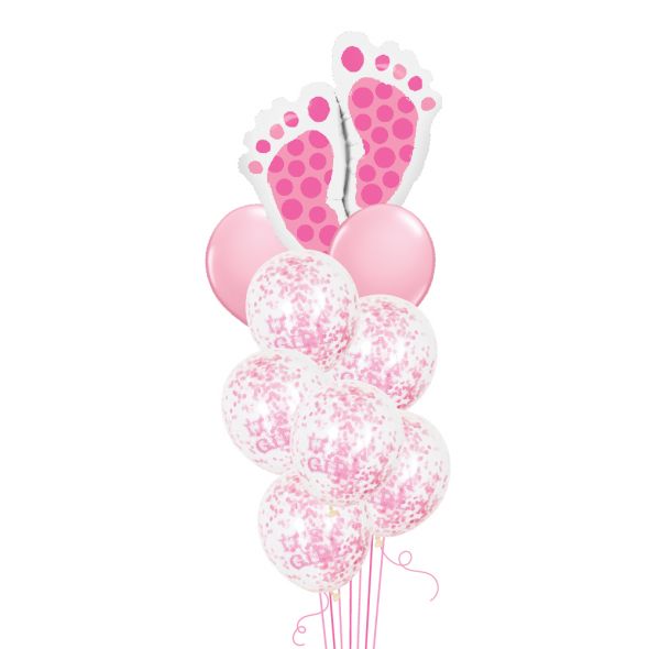 Pink Footprint Balloon Bunch