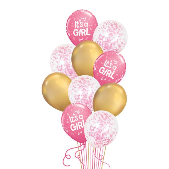 It's a Girl Pink Balloon Bunch